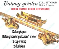 TIANG BATANG GORDEN WARNA GOLD - 100 - 200 CM ROLLET KORDEN EMAS MURAH