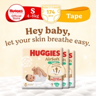 [1 Carton] Huggies AirSoft Tape Diapers Assorted (3 packs)