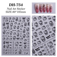 Hello kitty cat nail Sticker. Nail rattan.