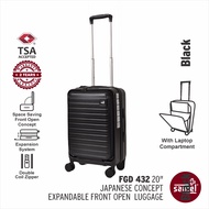 SAMEL 20" FGD 432 JAPANESE CONCEPT EXPANDABLE ANTI-THEFT ZIPPER FRONT OPEN LUGGAGE