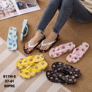 Breslin 811W-5 Imported Women's Wedge Flip-flops with Bear Motif