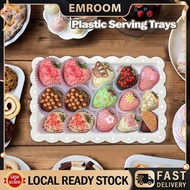 Plastic Serving Food Tray for Party Cafeteria Kitchen Restaurant for Dessert Fruit Cookie Snack