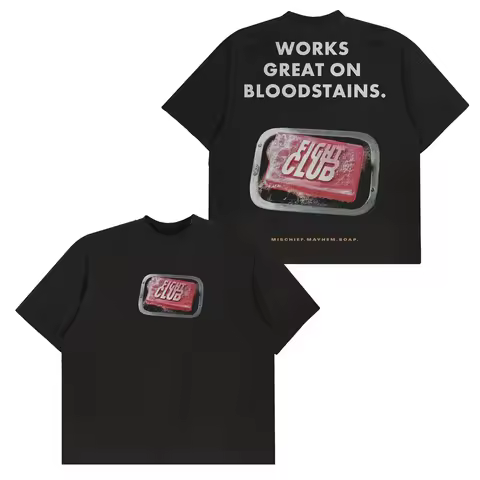 Fight Club Soap Graphic Movie T-shirt Men Women Vintage Casual Cotton Short Sleeve Streetwear Tee