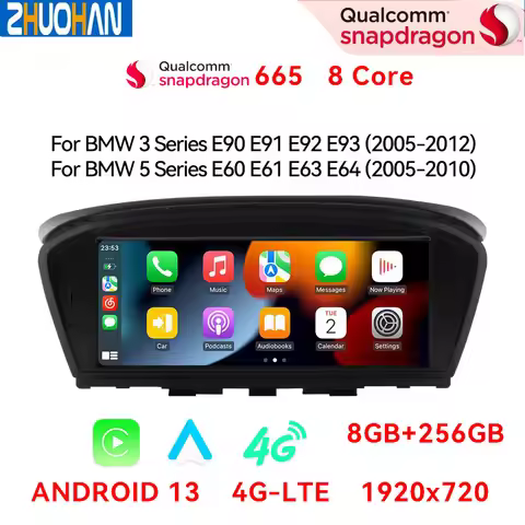 8.8'' Car Radio For BMW 3 Series E90 E91 5 Series E60 E61 CCC CIC System ID8 CarPlay Android 13 Auto