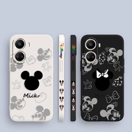 Anime Cute Mickey Minnie Mouse Side Printed Liquid Silicon Phone Case For HUAWEI NOVA Y70 10 9 8 7 6 5 4 3 S I Z SE P40 P20 Mate 30 HONOR 50 Play 5 X20 P Smart Pro Plus Lite 5G