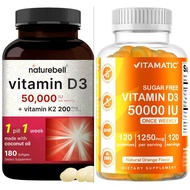 Vitamin D3 50000 IU (K2 200 mcg) Softgels/Gummies | NatureBell | Vitamatic