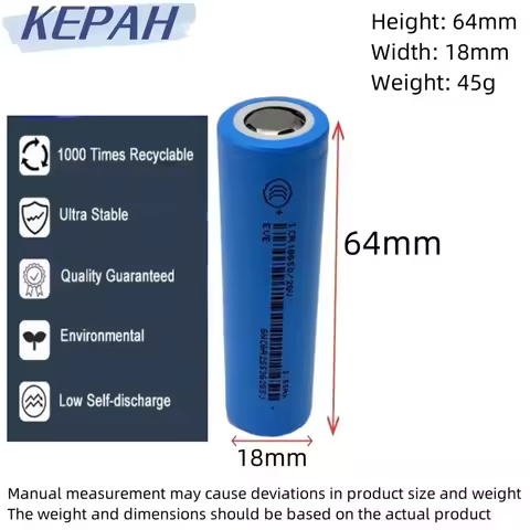 100% original kepah ICR 18650/26V 🧰3.6V 18650 2550mAh Sufficient capacity Rechargeable Lithium Batte