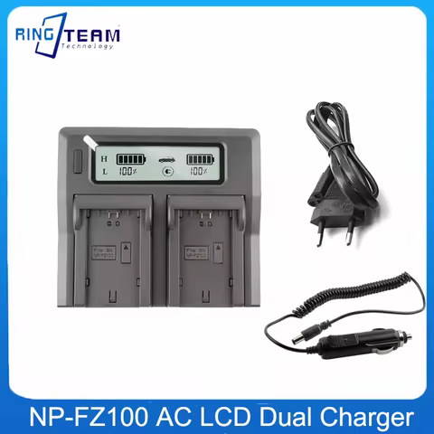 NP-FZ100 NPFZ100 NP FZ100 Battery LCD Dual Charger for Sony A6600 a7m3 a7rm3 a7r3 a9 a9R a7R a7 a7c 