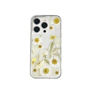 白色海棠 雛菊 手工押花手機殼 適用於iPhone Samsung Sony LG