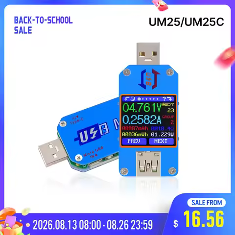 RD UM25 UM25C for APP USB 2.0 Type-C LCD Voltmeter Ammeter Voltage Current Meter Battery Charge USB 