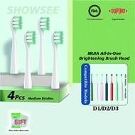 Xiaomi Showsee Electric toothbrush Sound Smart Adult Male and Female Soft Hair D1/D2/D3 Replacement 