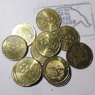 koleksi uang koin 50 sen ringgit malaysia tahun random