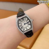 詩高迪新款酒桶時尚手錶女學生韓版簡約羅馬刻度鑲鑽女士手錶氣質