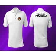 T-SHIRT TAEKWONDO COLLARPOLO FRONT BACK LOGO TAEKWONDO INDONESIA CLOTHES POLO POLO SHIRT