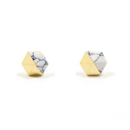 Denni Skeda Gold and Marble Studs Earrings