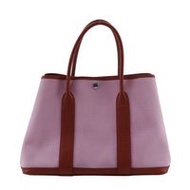 二手愛馬仕 Garden Party PM 托特包，Toile Officier，法國製造，2020 年，粉紅色/紅色，Y，單肩包/手提包，A4，按扣，女式。