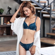 European American Lace Sexy Bra Underwear Panties Thickened Cup Small Breasts Gathered With Steel Ri