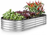 Plant & Plot Galvanized Raised Garden Beds Outdoor // 6×3×1 ft Planter Raised Beds for Gardening, Ve