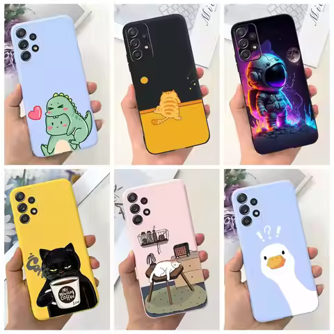 For Samsung Galaxy A32 A52 A72 5G Case Cute Cartoon Cover Shockproof Soft TPU Phone Case For Samsung