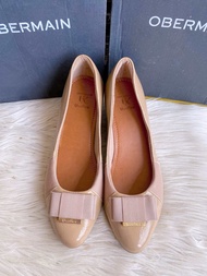 BRAND OBERMAIN OA10193 IN ALMOND SEPATU KULIT WANITA WEDGES SLIP ON KASUAL PARTY SUPER SALE