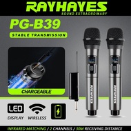 RAYHAYES Professional Wireless Microphone UHF Handheld Rechargeable Dynamic Microphone For Karaoke