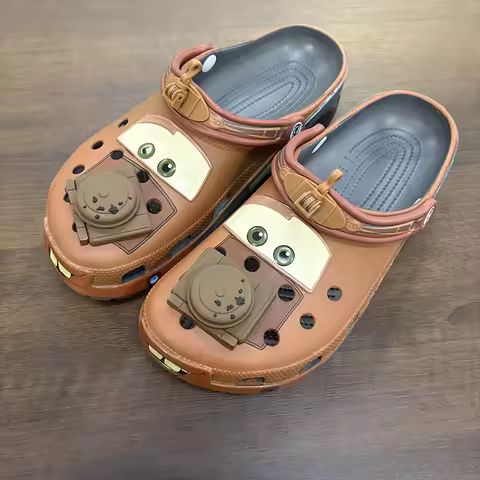 Disney Pixar Mater Slippers Cars Shoes Outdoor Sandals Cute Figurine Anime Trailer Cave Shoes Sandal