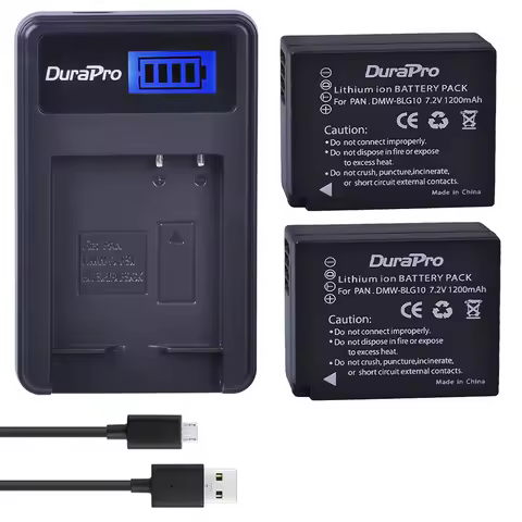 Durapro 1200mAh DMW-BLG10 DMW BLG10 BLG10e BLE9 Battery + Charger for Panasonic LUMIX GF5 GF6 GX7 LX