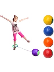 1入組隨機顏色彈跳球拼圖玩具適合兒童和成人,健身單腿跳球