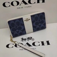 Coach C4453 women's bag fashion long denim clip wallet classic card case new banknotes coin wallet