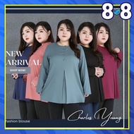 CY 4900 WOMAN PLUS SIZE MUSLIMAH OFFICE BLOUSE SHIRT KOREA WEAR / FASHION BLOUSE / MUSLIMAH BLOUSE /