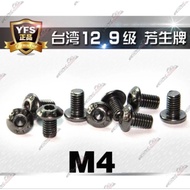 Yfs Screw M4 Round Head Titanium Black Grade 12.9 Bolt RC Screw