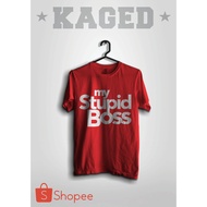 MERAH My Stupid Boss Red/ Red T-Shirt My Stupid Boss T-Shirt My Stupid Boss Film T-Shirt