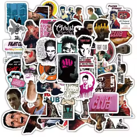 10/60Pcs Boxing Classic Fight Club Movie Posters Stickers Retro Fashion Decals for Laptop Scrapbook 