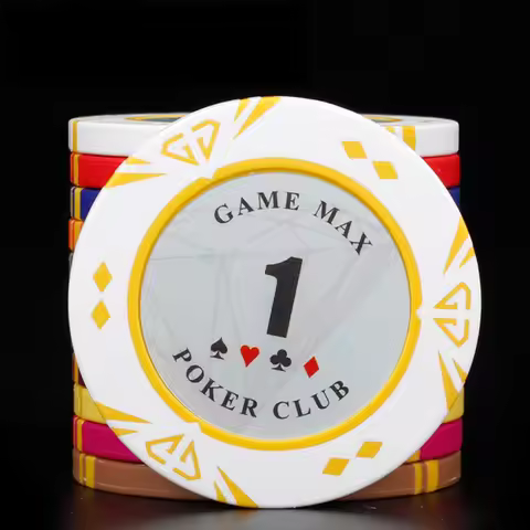 10 Pcs Clay Diamond Chips Texas Poker Baccarat Chips 40mm Casino Tokens Club Entertainment Game Poke