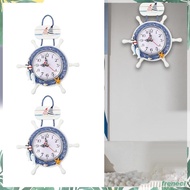 [Freneci] Mediterranean Wall Clock Nautical Clock for Bedroom Office Dining Room
