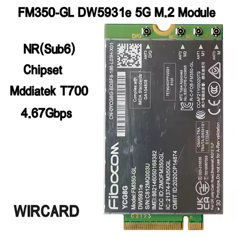FM350-GL DW5931e DW5931e-eSIM 5G M.2 Module For Latitude 7440 Latitude 5531 9330 3571 Laptop 5G Solu
