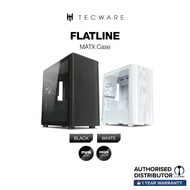 Tecware Flatine TG MATX Case, 4 x 120mm Black Fans [2 Color Options]
