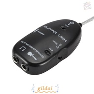 GILDAI ​USB Guitar Interface, 1M Length White/Black Guitar to USB Cable, Convenient USB Interface Wi