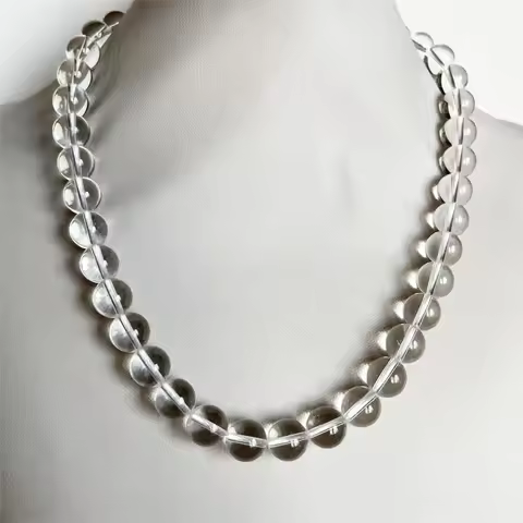 Natural White Genuine Azeztulite Crystal High Frequency Quartz Necklace For Woman Smooth Clear Gemst