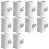 【XS22】20/25/32mm White PVC Pipe Fittings Straight Elbow Tee Cross Connector Water Pipe Adapter 3 4 5