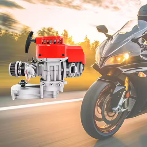 49cc Two-Stroke Engine with Handles and Cable, 3HP 1.9kW Max Power, Air-Cooled Single Cylinder, Elec