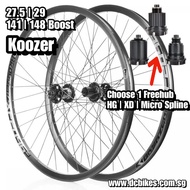 Koozer Xm490 Pro 9 X 100 Front | 12 X 110 Black Hub Rear 141Qr | 148 X 12 Bicycle Boost Wheelset XF2