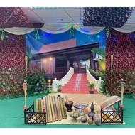 {Part 1} BACKDROP RUMAH KAMPUNG/KLASIK SESUAI BERGAMBAR HARI RAYA