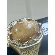 Cincin Permata Mani Gajah Madu // Kuning Untuk Dimaharkan Ikatan Alpaka Saiz 25