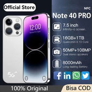 【Bisa COD】Baru HP INFNIX Note 40 Pro 5G NFC Asli Android 13 HP Murah RAM 16GB +512GB ROM 7.5inci HD