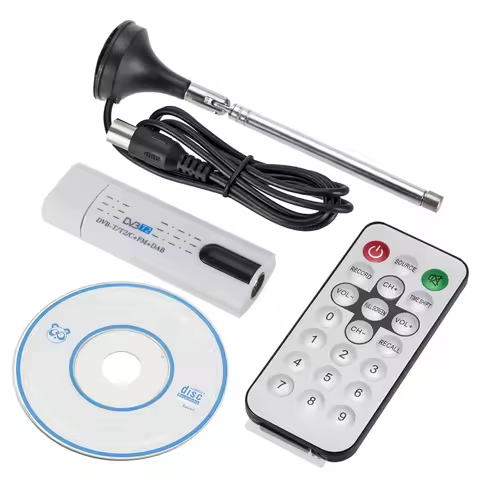 Digital satellite DVB t2 USB TV Stick Tuner with antenna Remote HD USB TV Receiver DVB-T2/DVB-T/DVB-