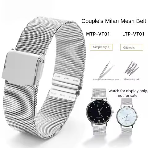 Milanese Mesh Strap For Casio MTP-VT01 LTP-VT01 Men Women Couple Watch Strap MTP VT01 LTP VT01 Minim