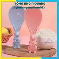 Rabbit-shaped non-stick rice scoop - Barley plastic rice scoop, Cute and convenient rabbit-shaped ba