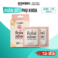 EcoWipes women's intimate hygiene wet wipes, pack of 1 travel size sheet with Daisy scent intimate w
