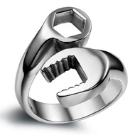 【Premium Quality】 Fashion trend men 7-14 mechanical wrench ring jewelry accessories